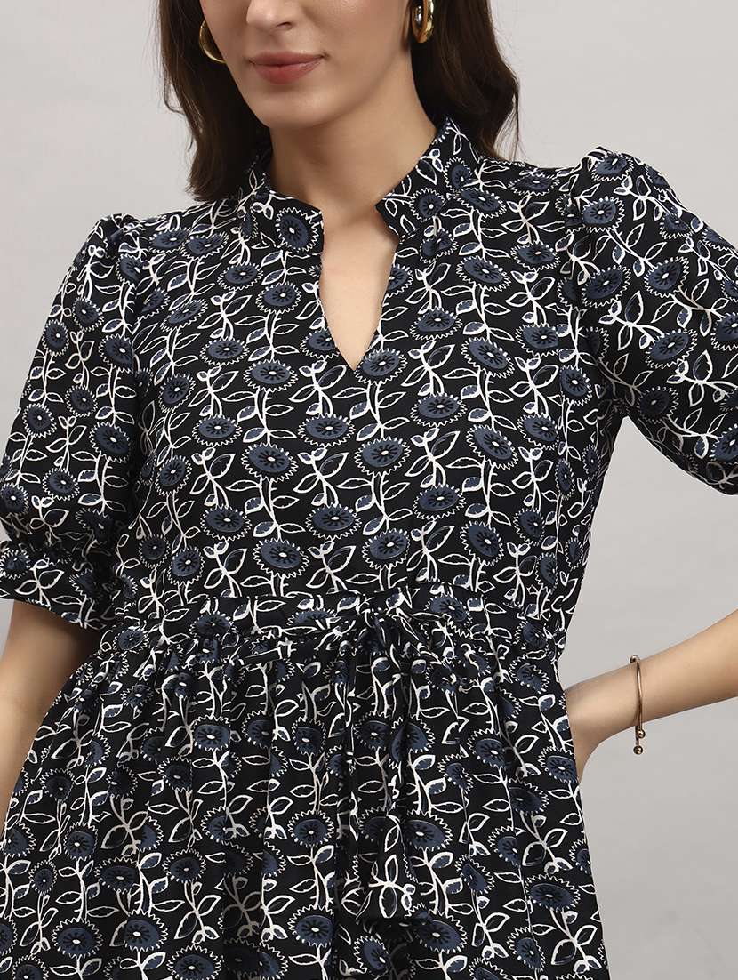 women floral print puff sleeve tiered dress - 22308430 -  Standard Image - 3