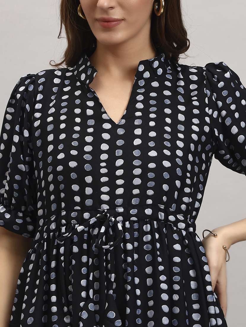 women printed puff sleeve tiered dress - 22308597 -  Standard Image - 3