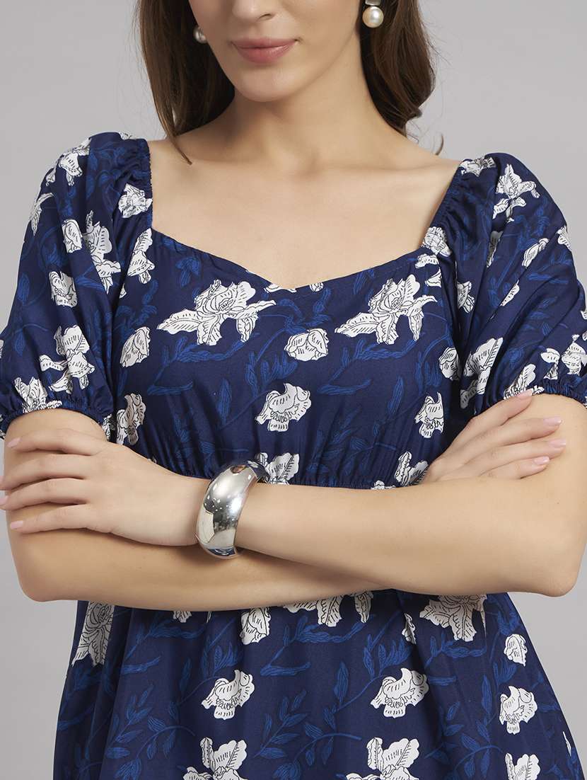 women floral print puff sleeve a-line dress - 22308756 -  Standard Image - 3
