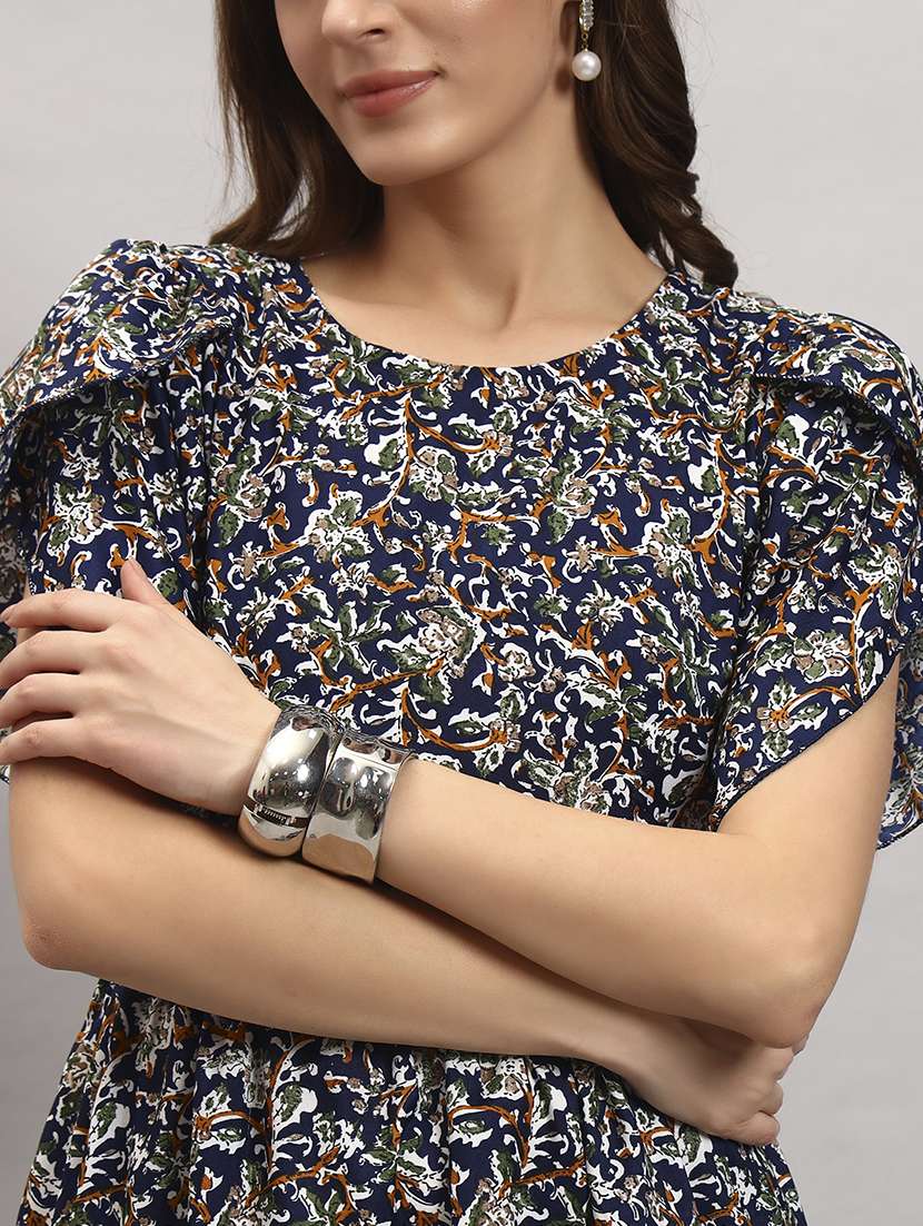 women printed tulip sleeves tiered dress - 22309192 -  Standard Image - 3