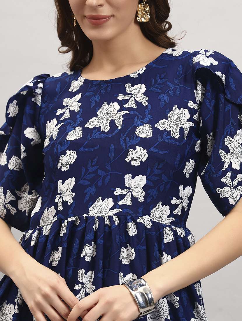 women floral tulip sleeve tiered dress - 22309212 -  Standard Image - 3