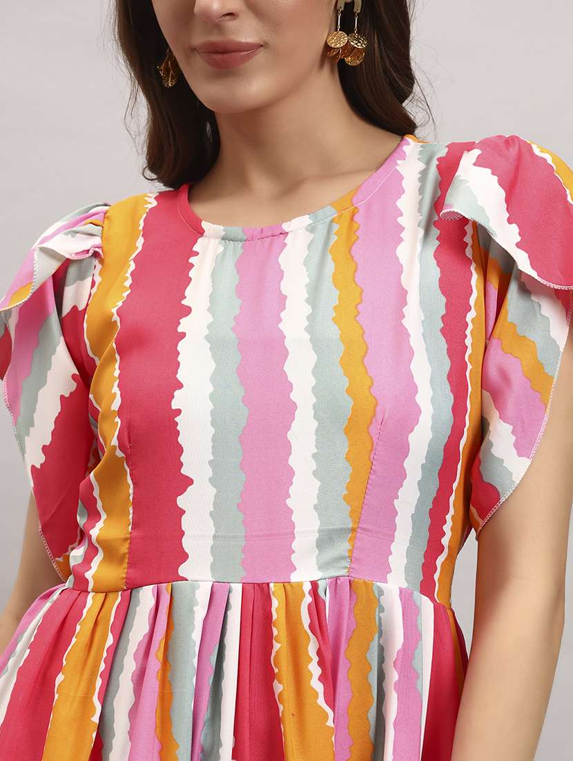 women striped tulip sleep tiered dress - 22309415 -  Standard Image - 3