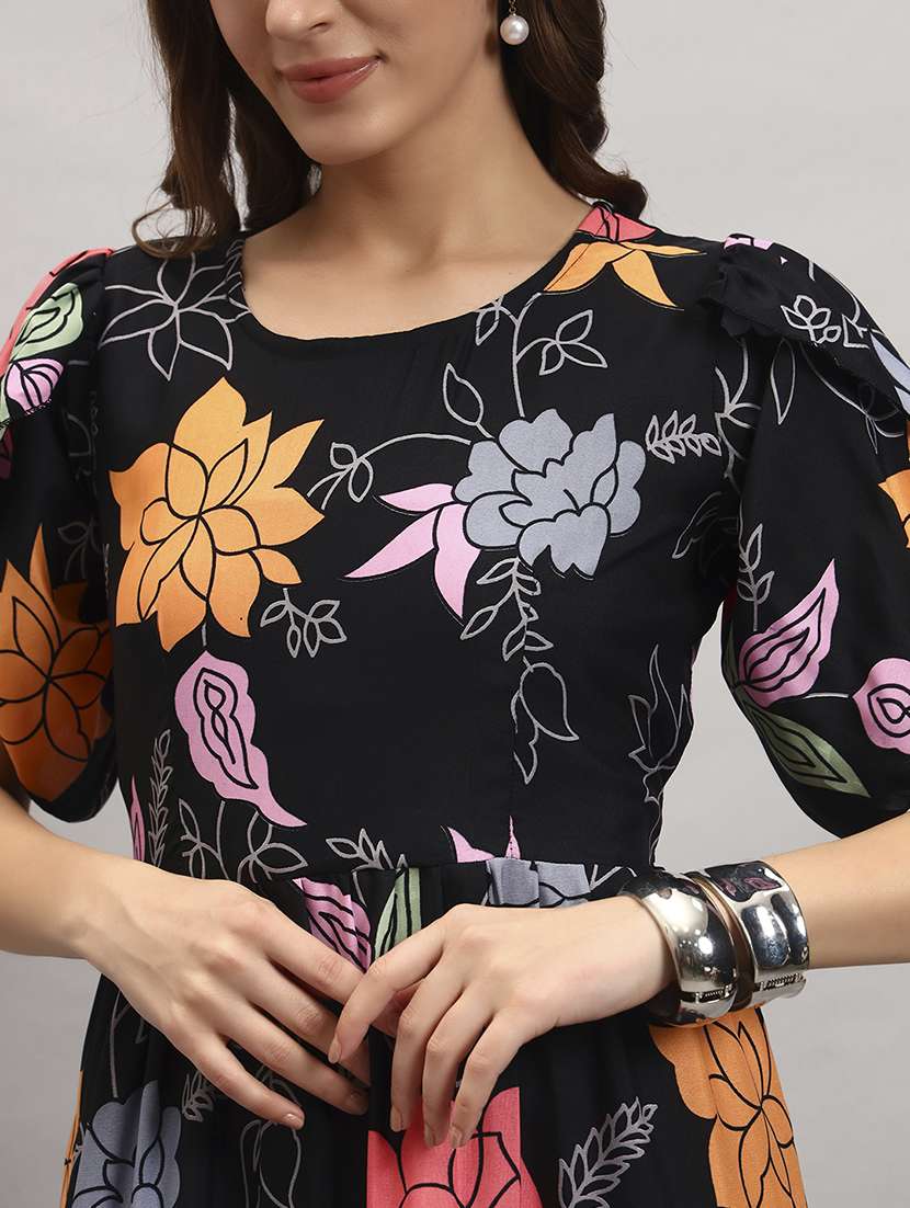 women floral print tulip sleeve tiered dress - 22309416 -  Standard Image - 3