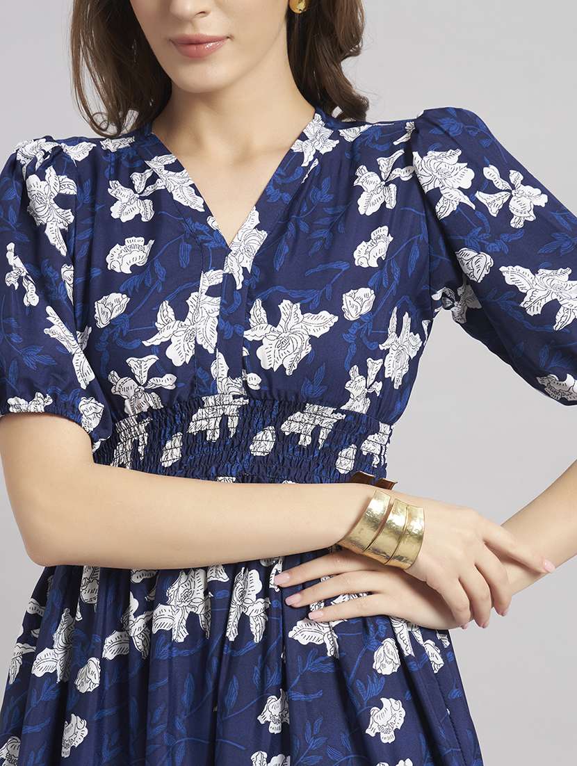 women floral puff sleeve tiered dress - 22309736 -  Standard Image - 3