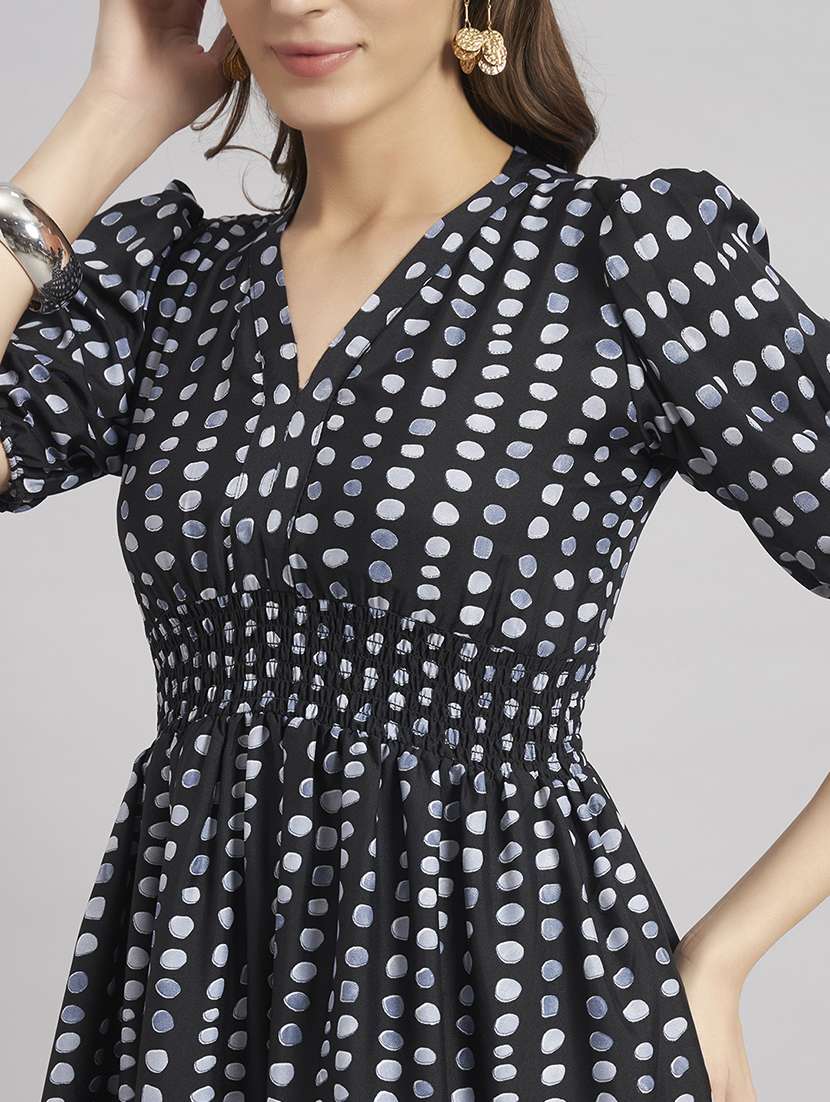 women printed puff sleeve tiered dress - 22309783 -  Standard Image - 3