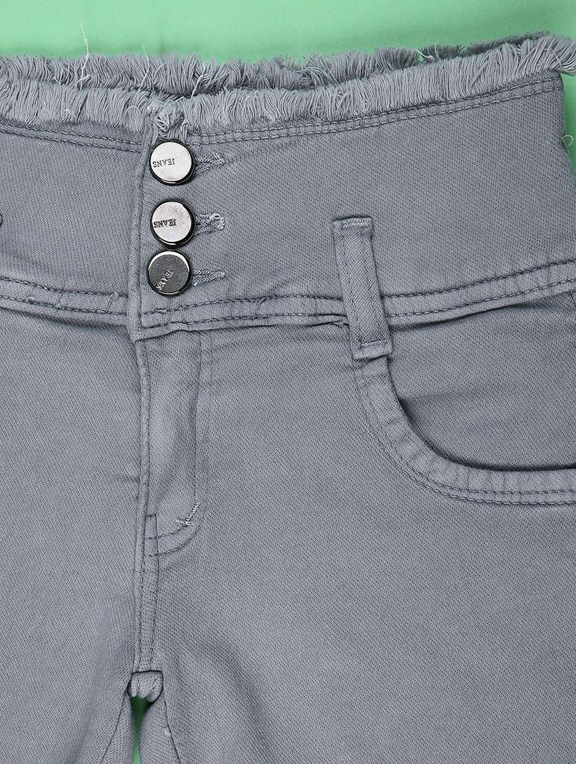 girls solid mid rise shorts - 22309923 -  Standard Image - 3