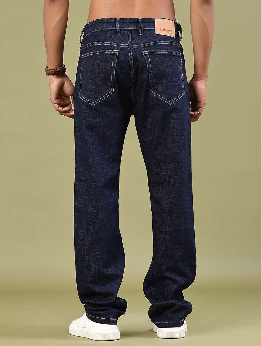 men plain mid rise full length jeans - 22309946 -  Standard Image - 3