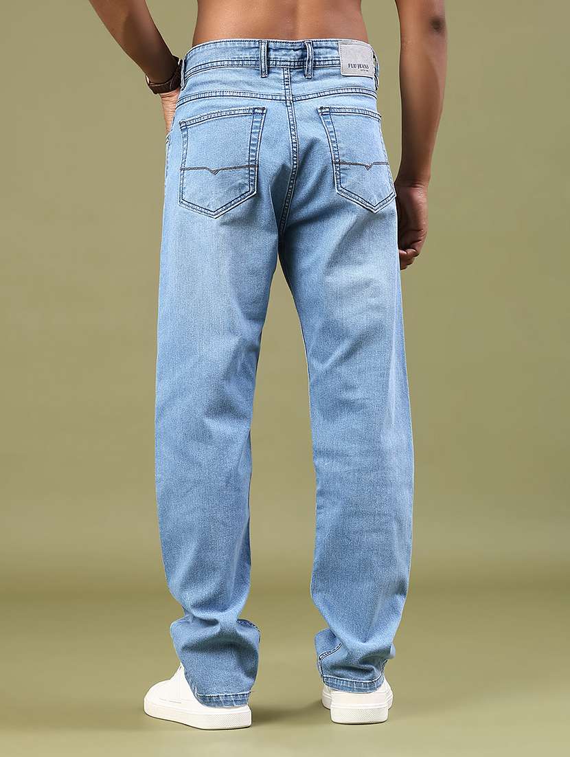 men plain mid rise full length jeans - 22309948 -  Standard Image - 3