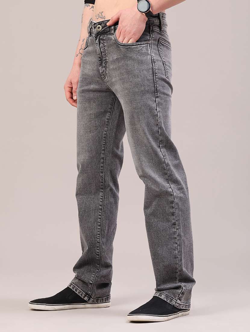 men washed mid rise full length straight jeans - 22309949 -  Standard Image - 3