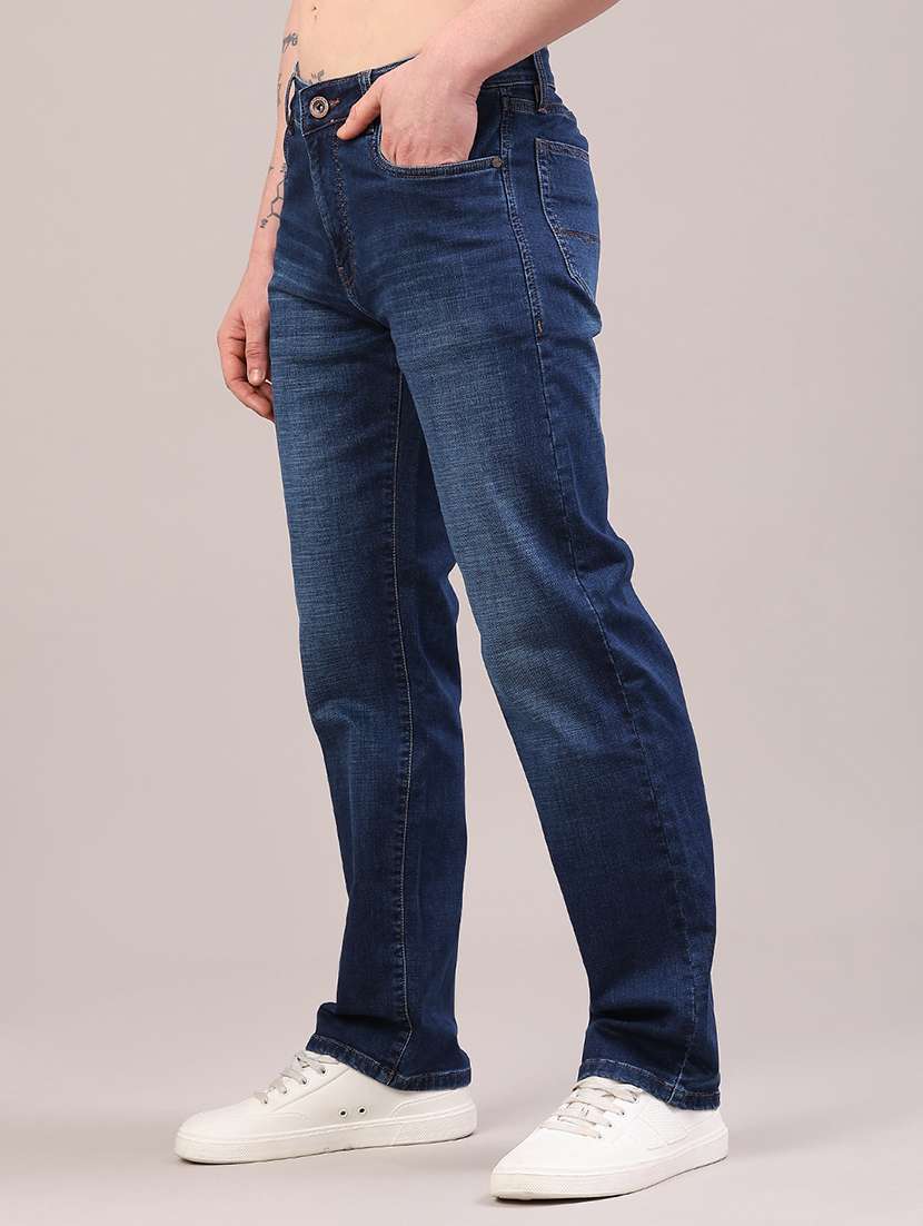 men washed mid rise full length straight jeans - 22309954 -  Standard Image - 3