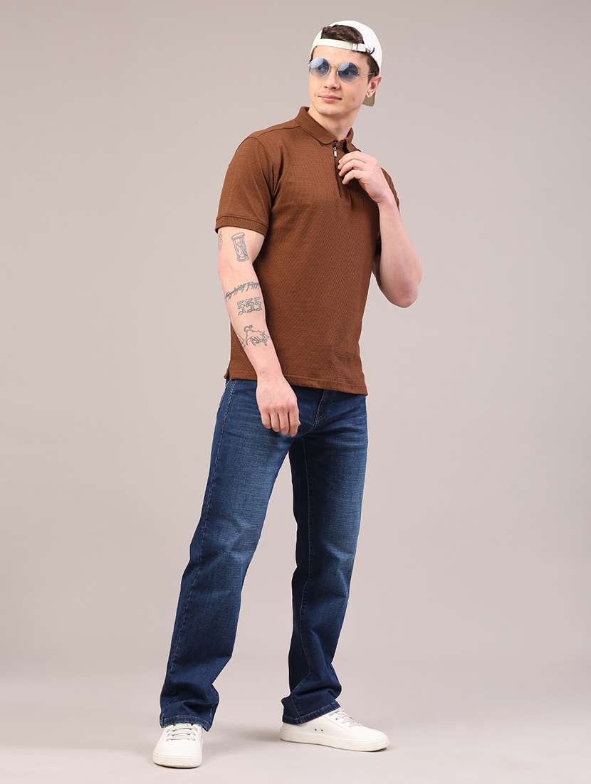 men washed mid rise full length straight jeans - 22309954 -  Standard Image - 5