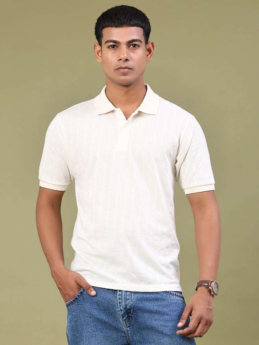 men self design short sleeve regular fit polo t-shirt
