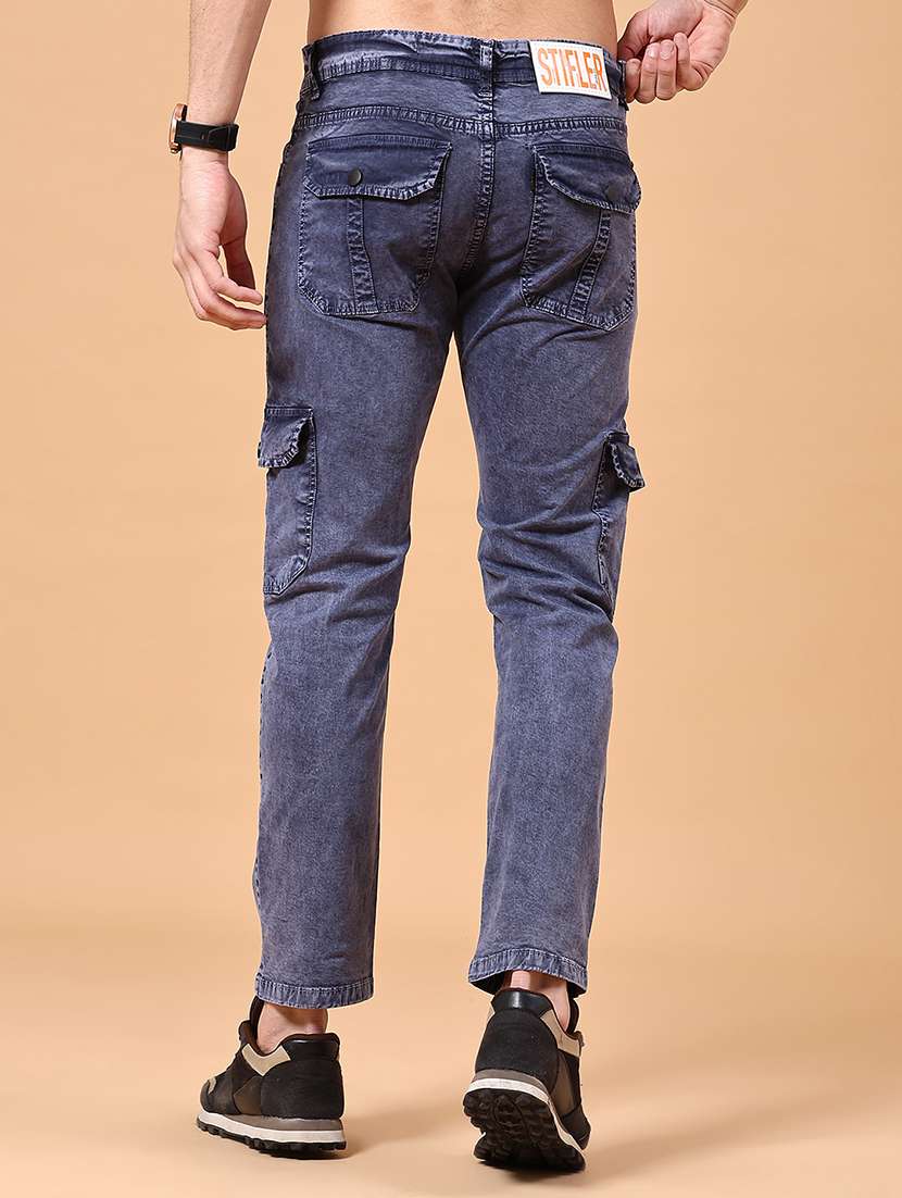 men solid mid rise regular fit cargo  - 22310235 -  Standard Image - 3