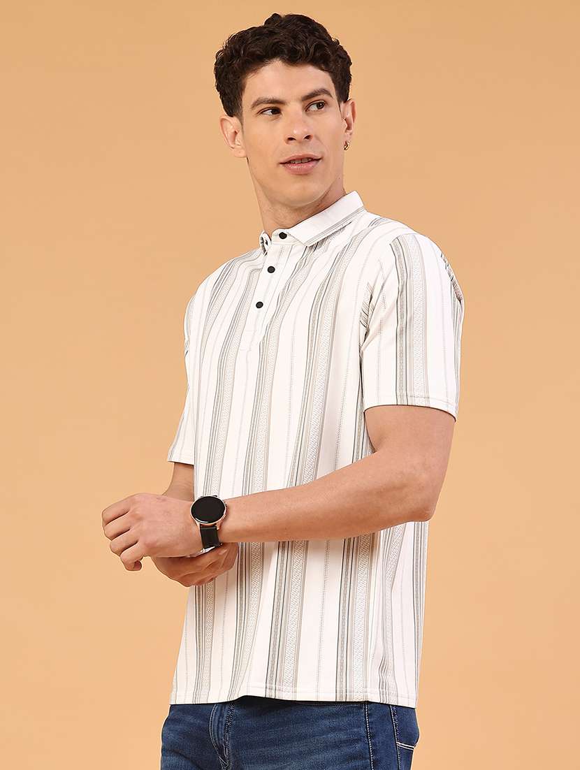 men striped short sleeve regular fit polo t-shirt - 22310397 -  Standard Image - 3