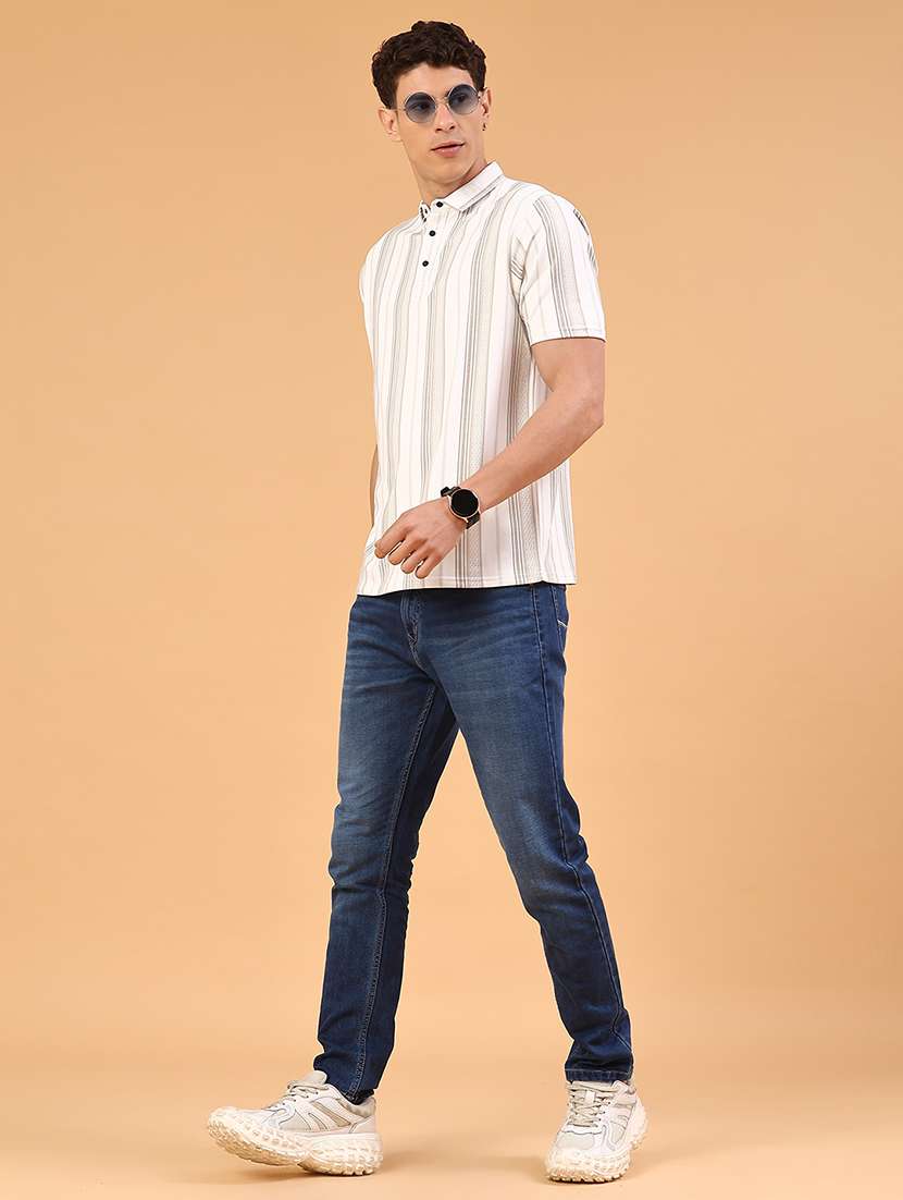 men striped short sleeve regular fit polo t-shirt - 22310397 -  Standard Image - 5