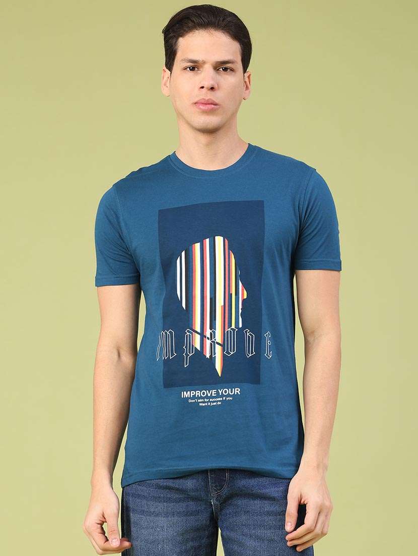 men printed short sleeve slim fit t-shirt