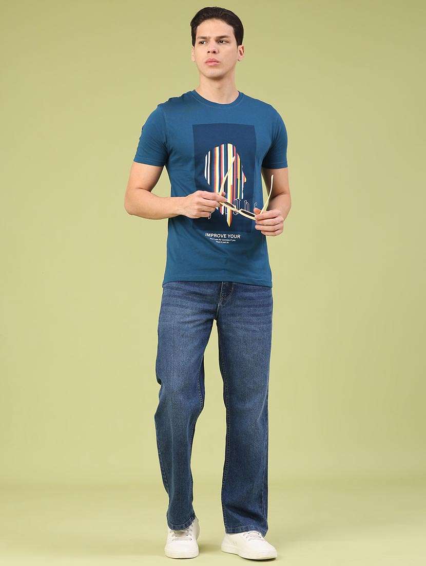 men printed short sleeve slim fit t-shirt - 22310408 -  Standard Image - 3
