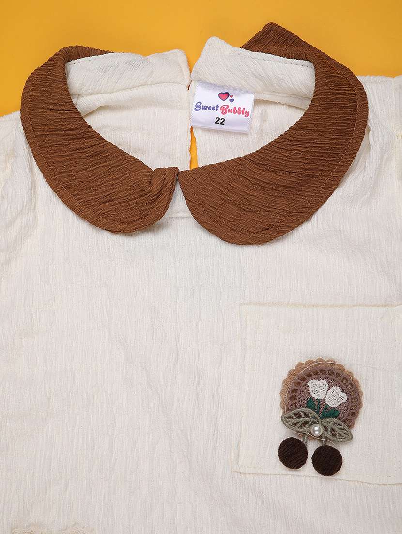 brown cotton combo infant twin set - 22310424 -  Standard Image - 3