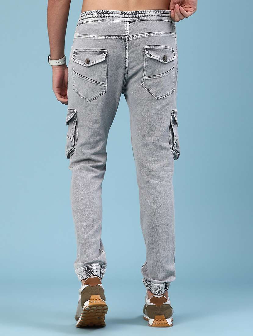 Men Solid Mid Rise Regular Fit Cargo - 22310436 -  Standard Image - 3