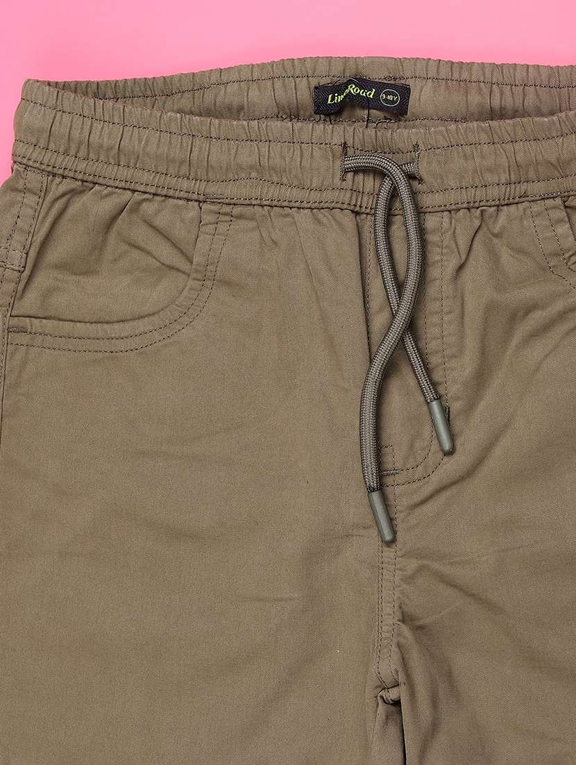 olive poly cotton plain jogger - 22310465 -  Standard Image - 3