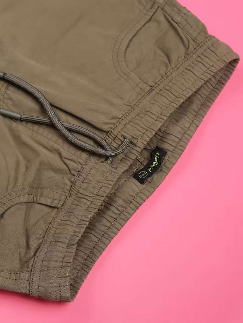 olive poly cotton plain jogger - 22310465 -  Standard Image - 3