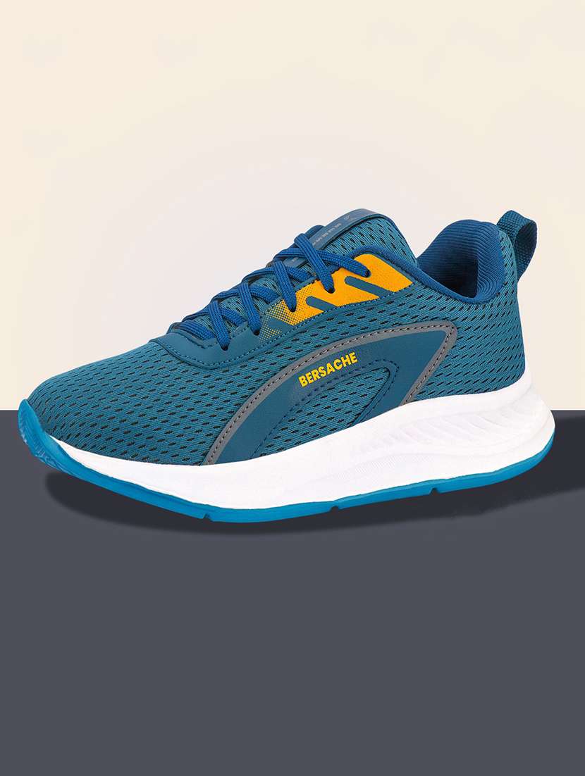 men turquoise lace up sport shoe