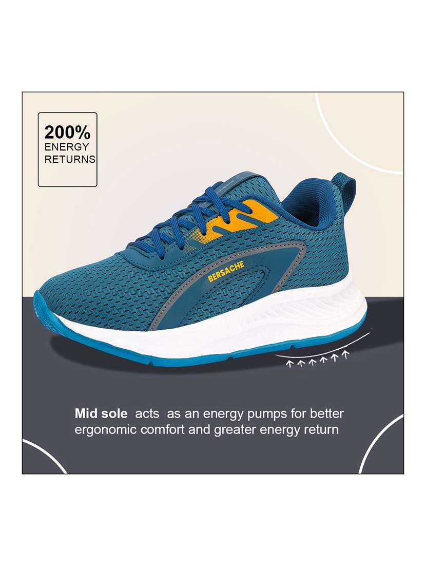 men turquoise lace up sport shoe - 22310475 -  Standard Image - 3