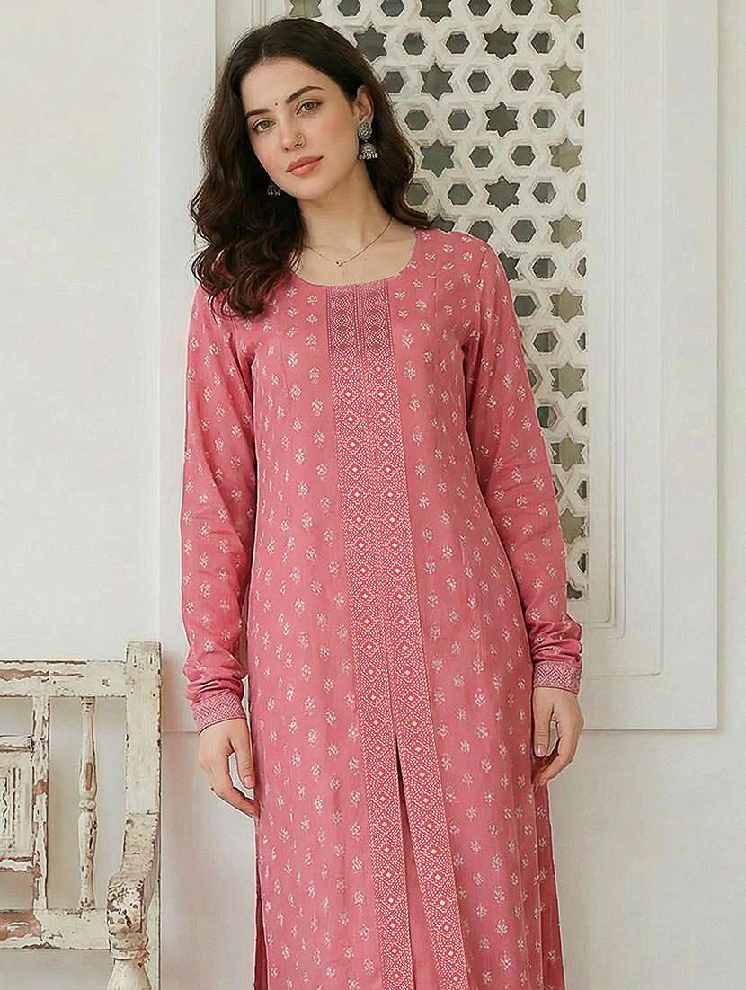 women printed long sleeve kurta pant set - 22310501 -  Standard Image - 3