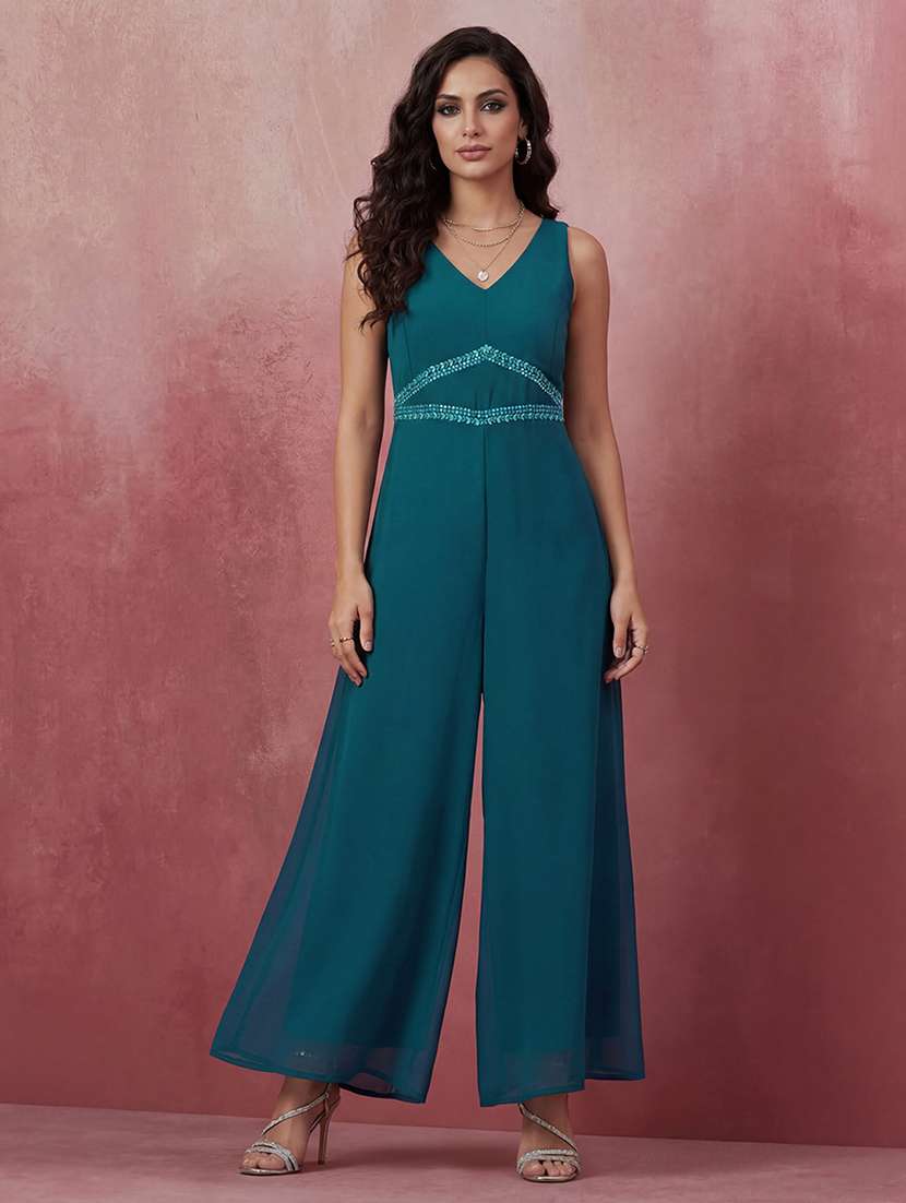 women embellished sleeveless jumpsuit