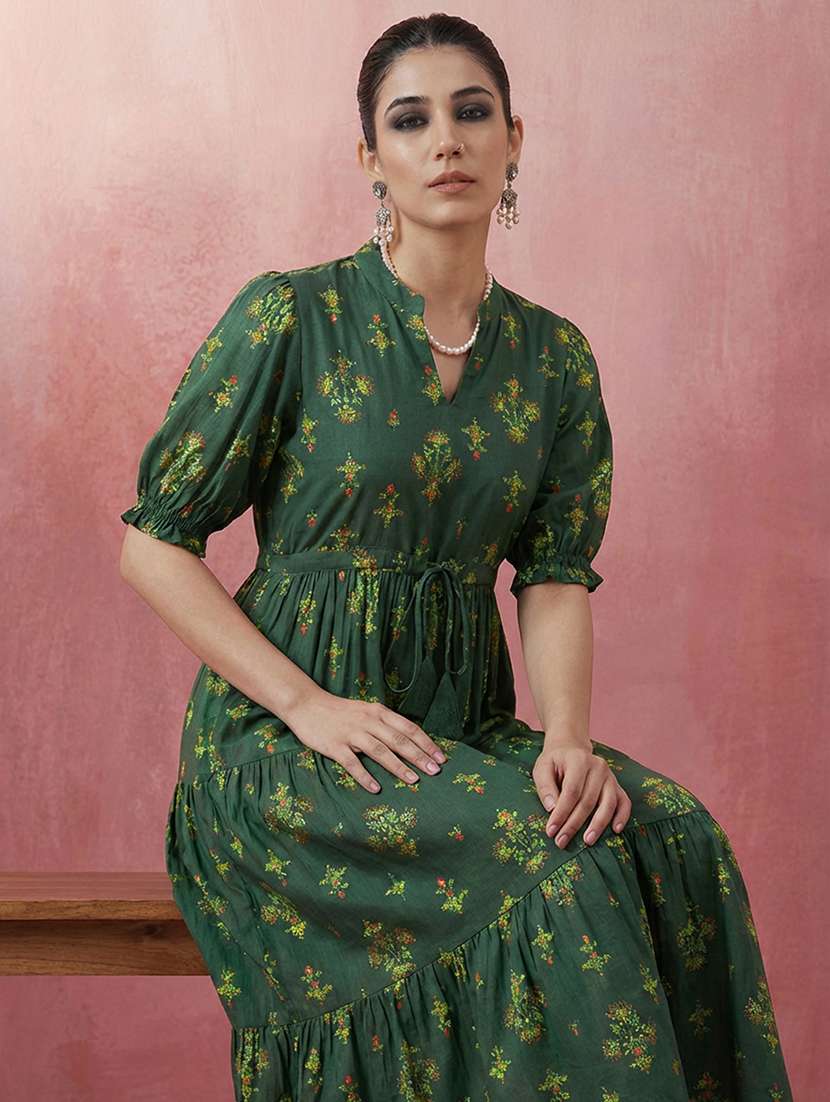 women floral puff sleeve sleeve ethnic dress - 22310523 -  Standard Image - 3