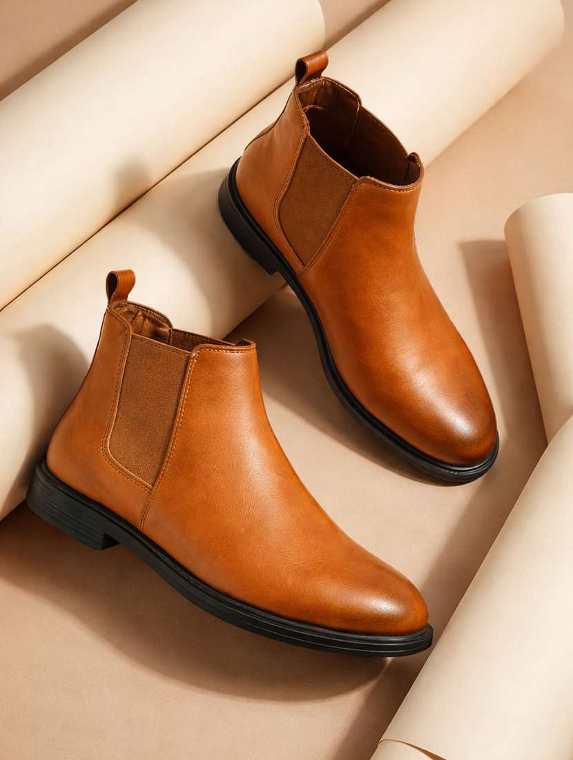 men brown slip on boot