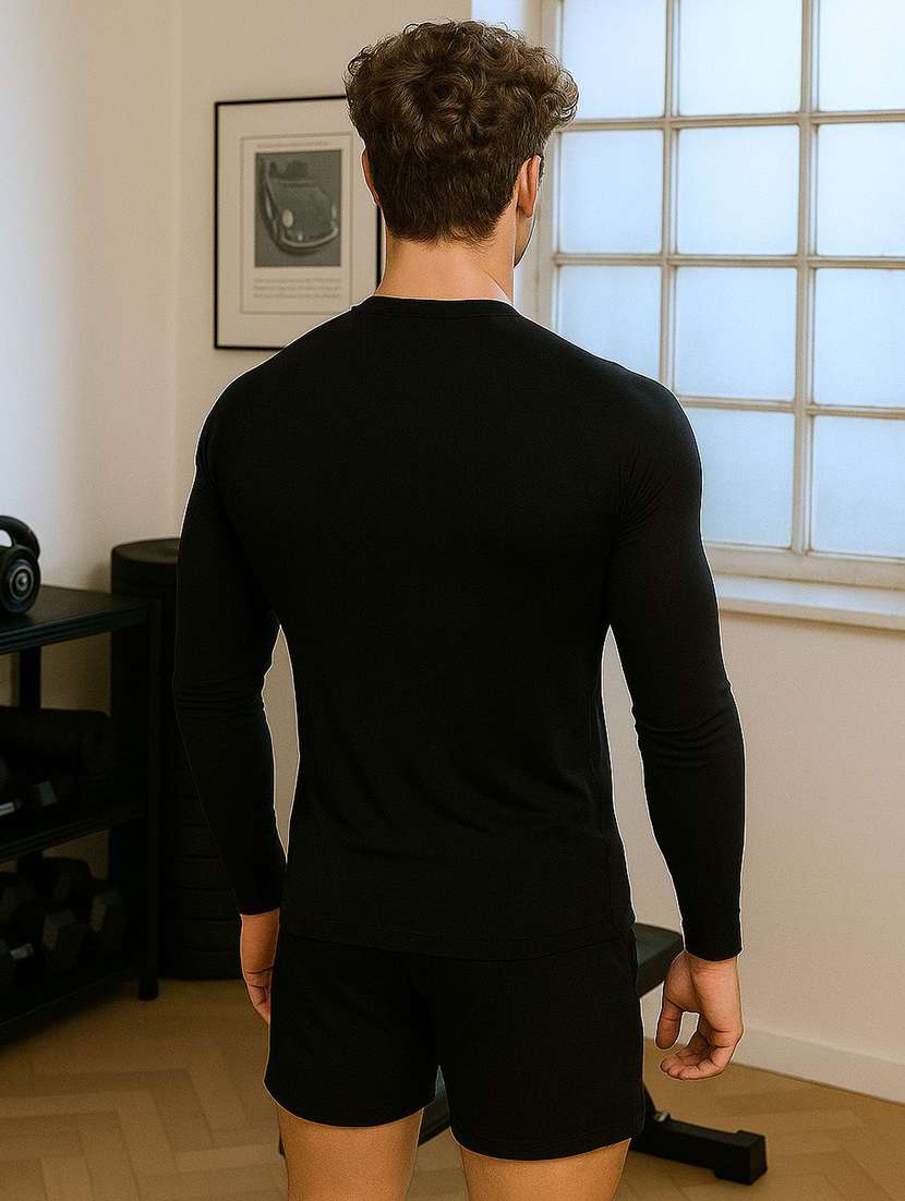 men solid long sleeve dry fit t-shirt - 22310681 -  Standard Image - 3