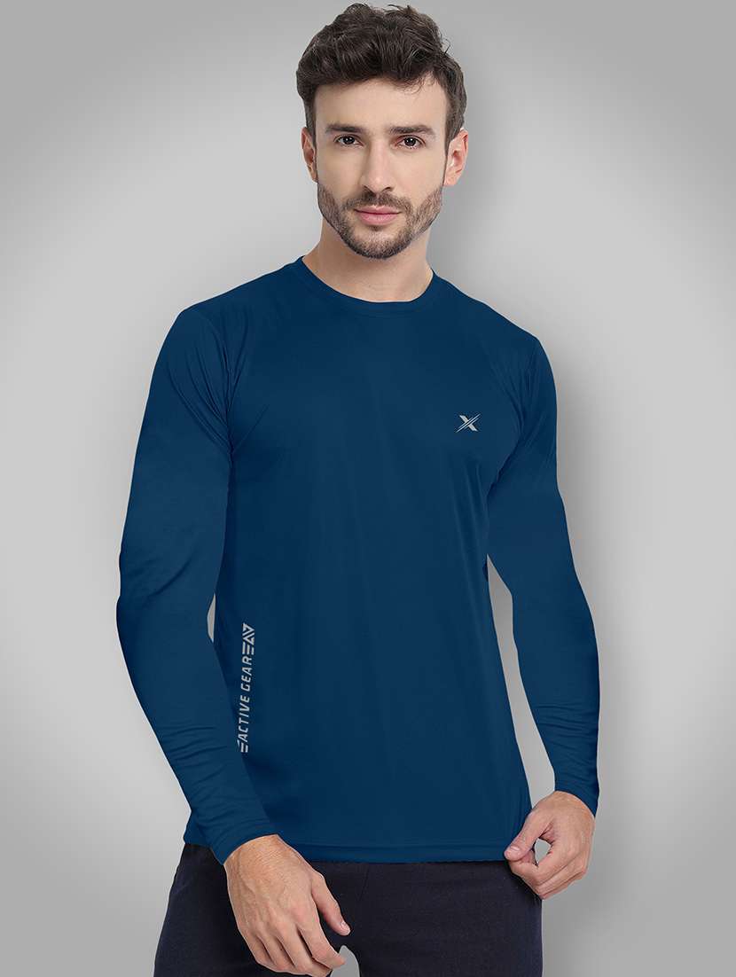 men solid long sleeve dry fit t-shirt