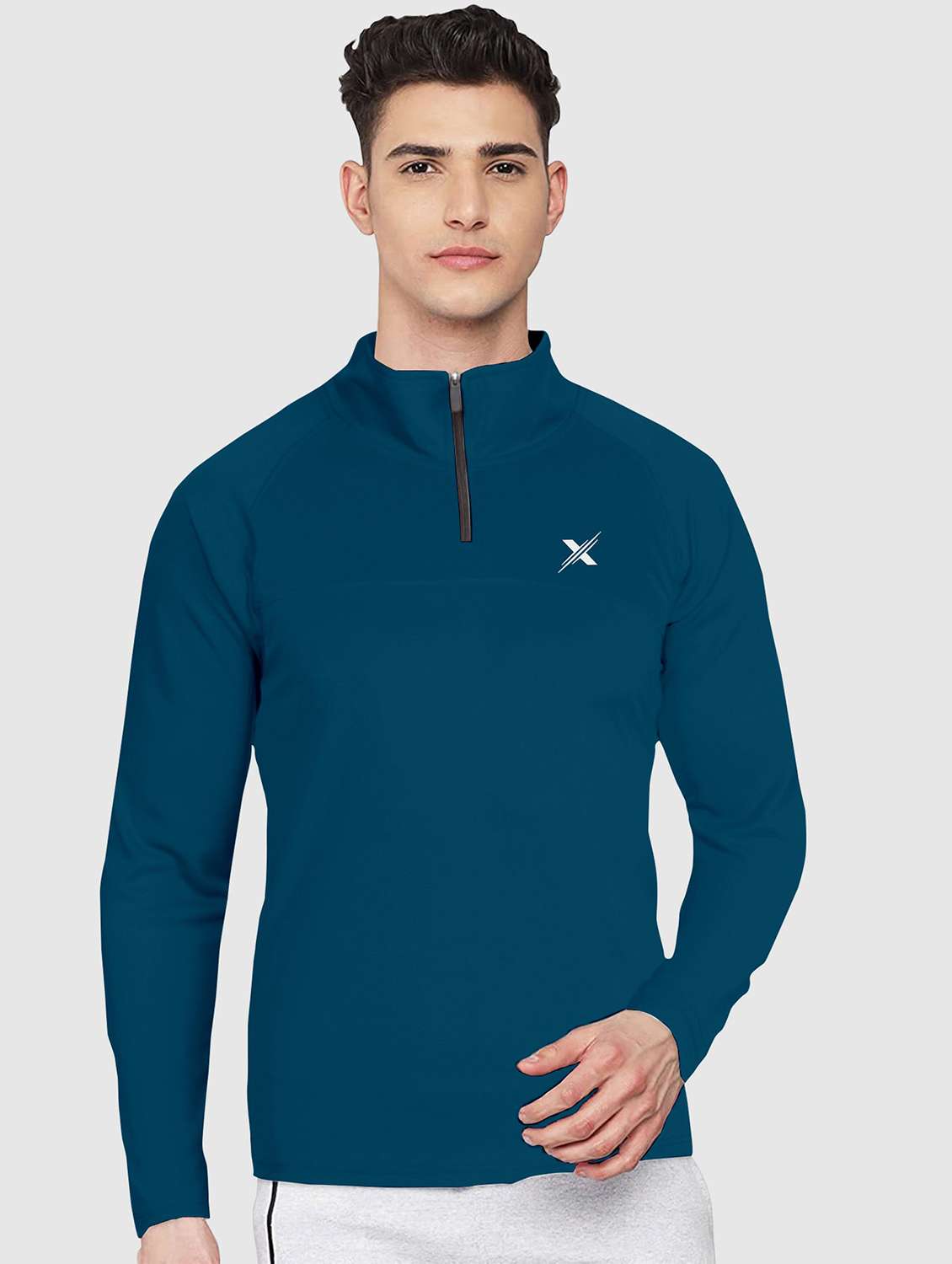 men solid long sleeve dry fit t-shirt