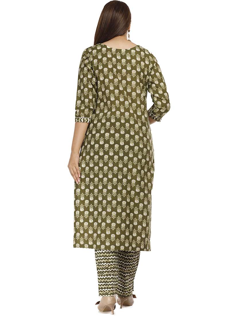 women printed three quarter sleeve kurta pant with dupatta set - 22310834 -  Standard Image - 3