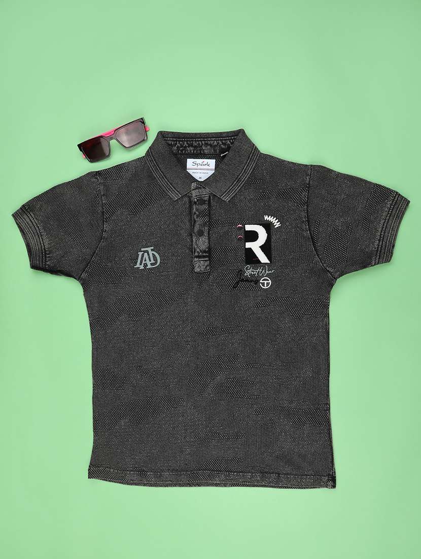 boys typographic short sleeve polo t-shirt 