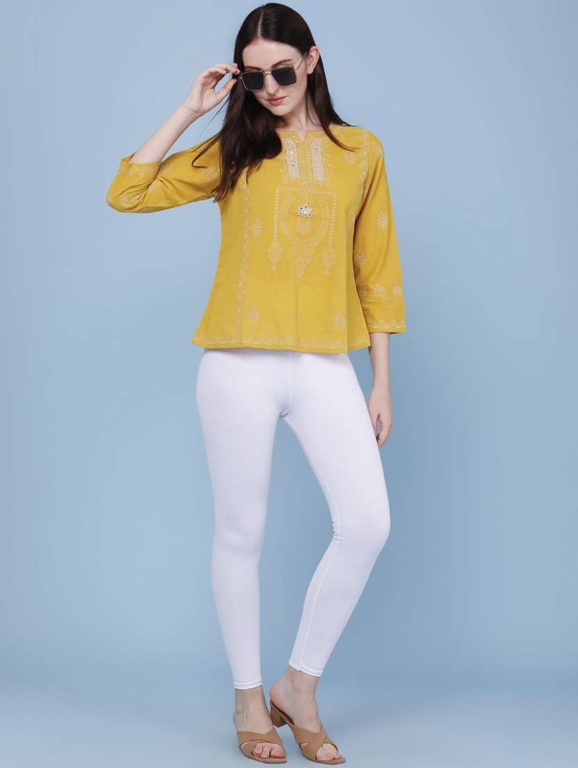 women embroidered three quarter sleeves regular top - 22311769 -  Standard Image - 5