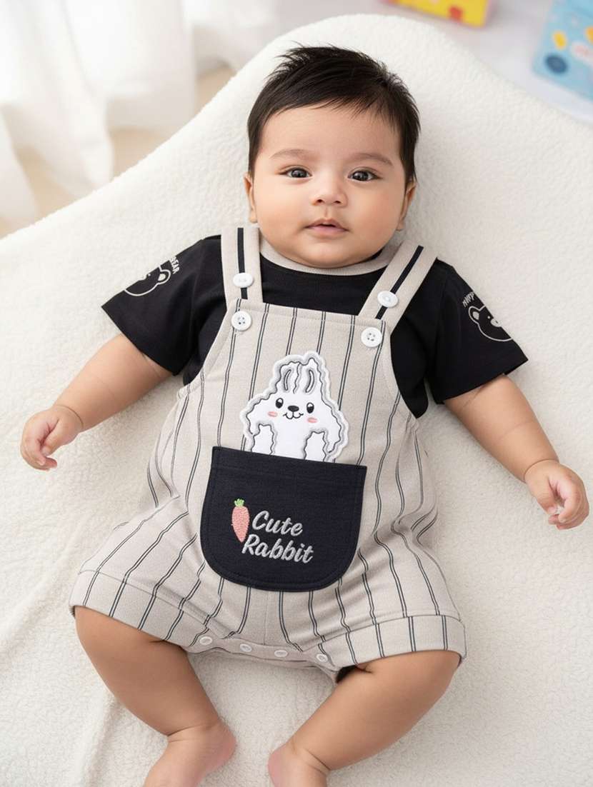 grey cotton dungarees coords set
