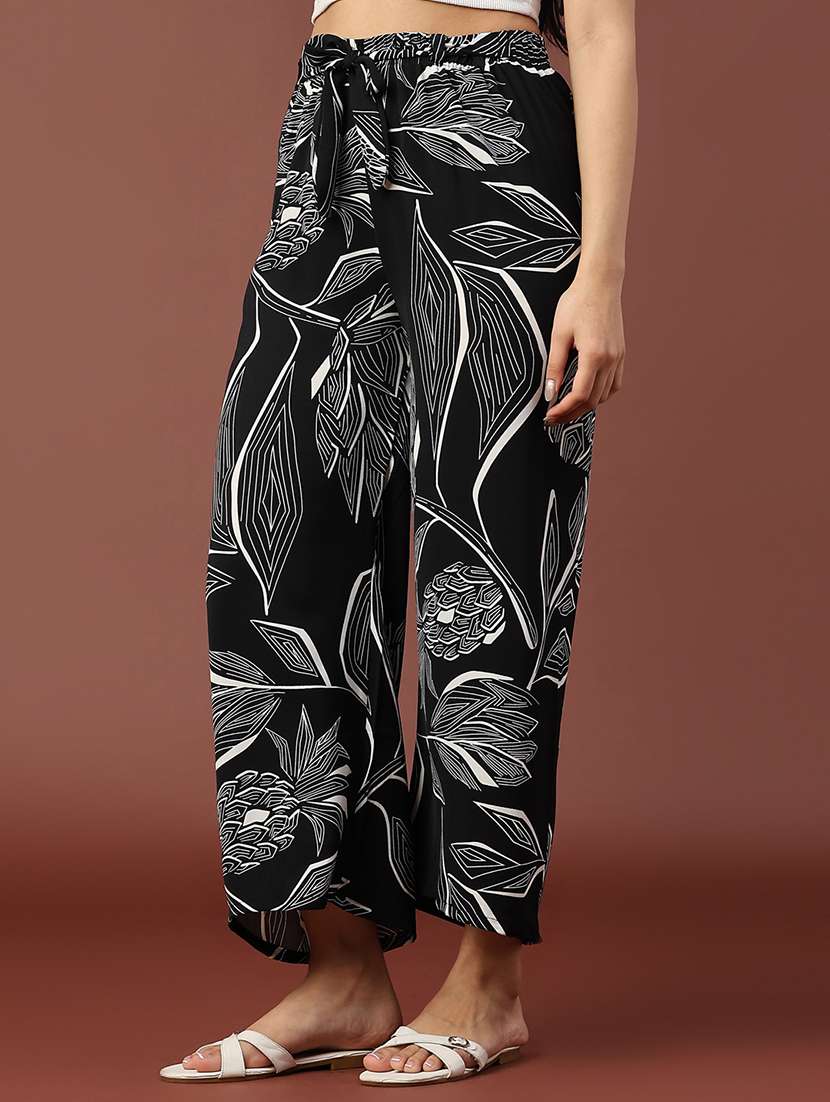 women printed mid rise straight palazzo - 22311799 -  Standard Image - 3