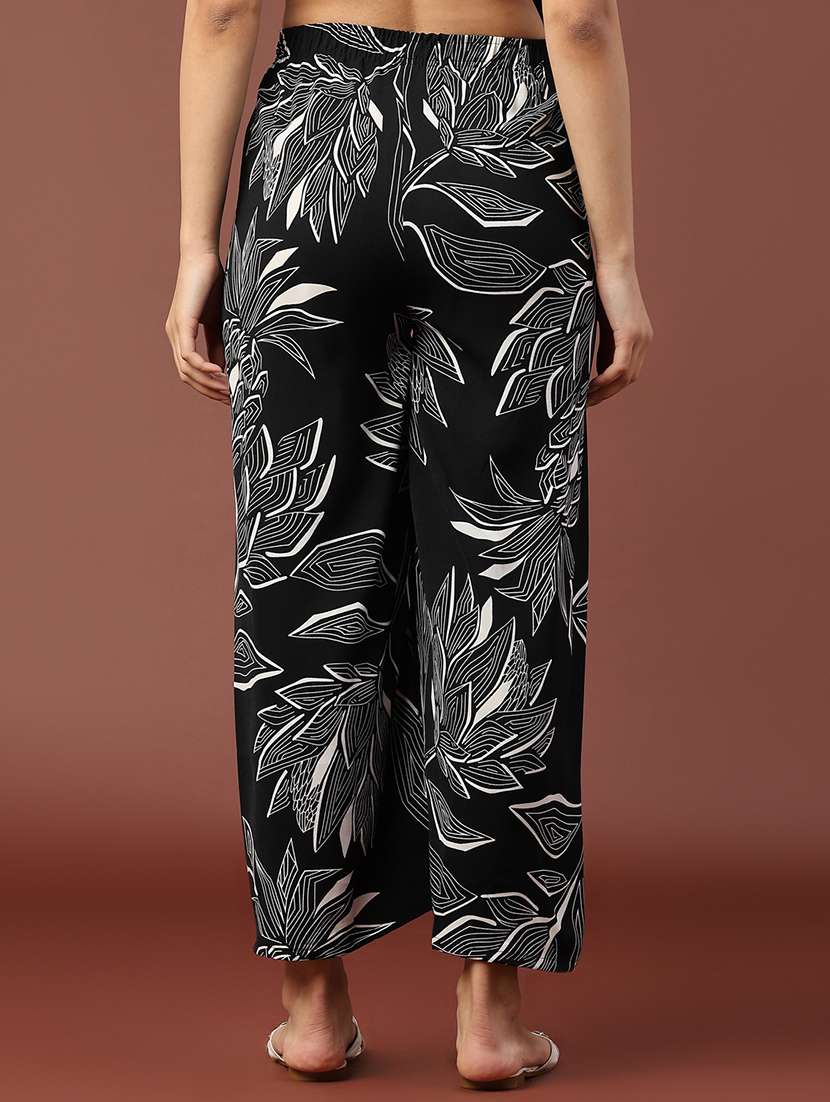 women printed mid rise straight palazzo - 22311799 -  Standard Image - 5