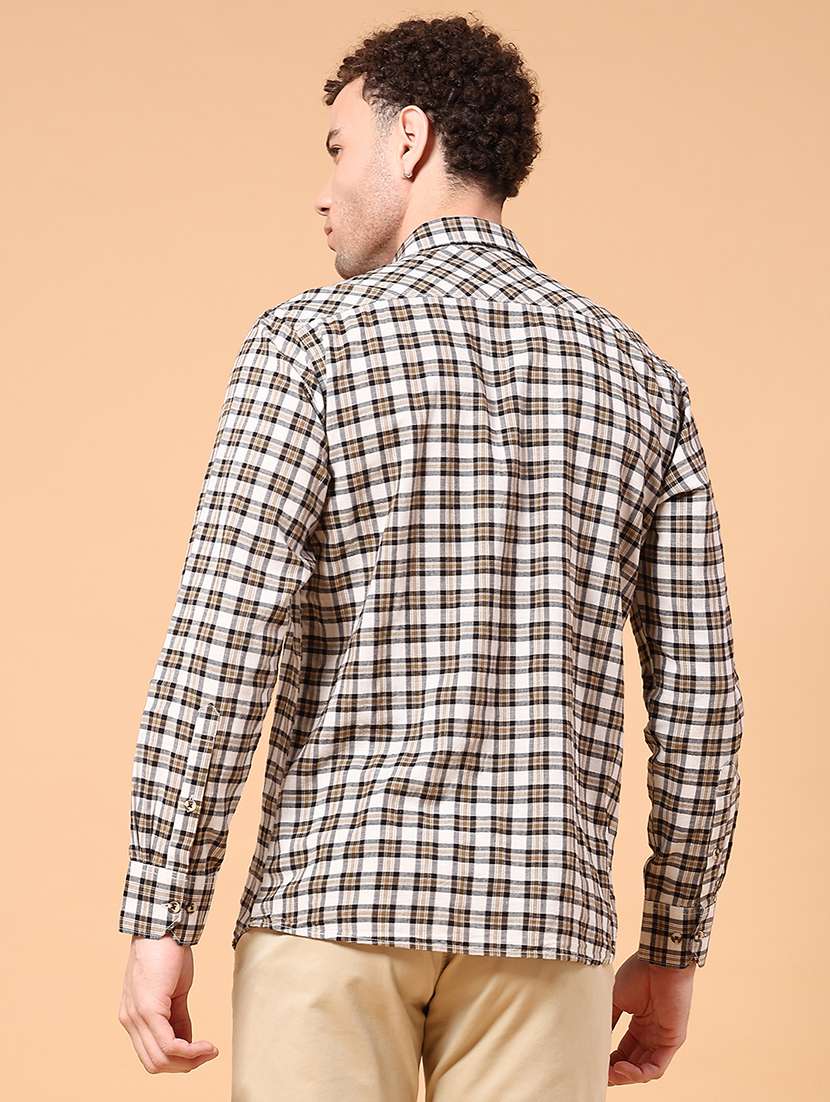 Men Checkered Long Sleeve Slim Fit Casual Shirt - 22311845 -  Standard Image - 3