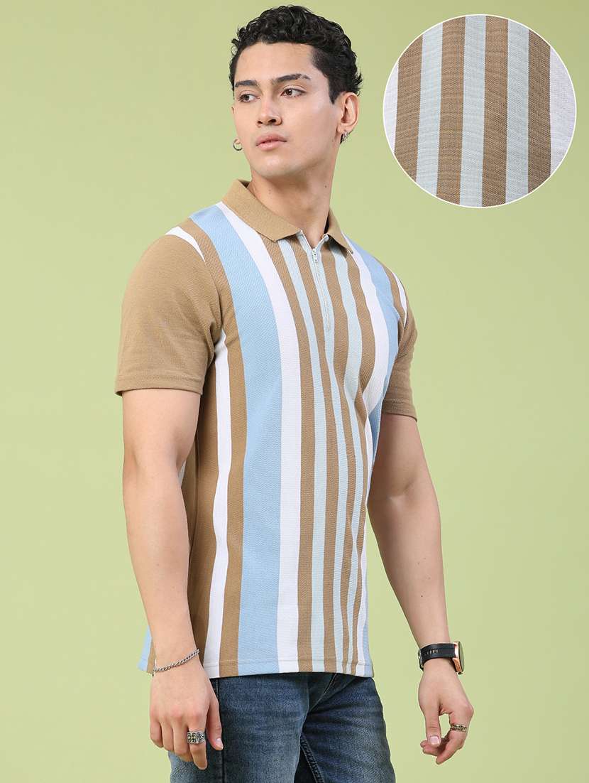 men striped short sleeve regular fit polo t-shirt - 22311870 -  Standard Image - 3