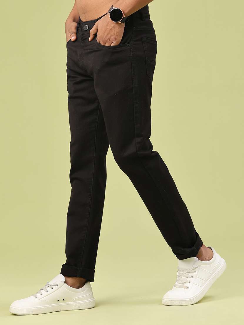men plain mid rise full length jeans - 22311895 -  Standard Image - 3