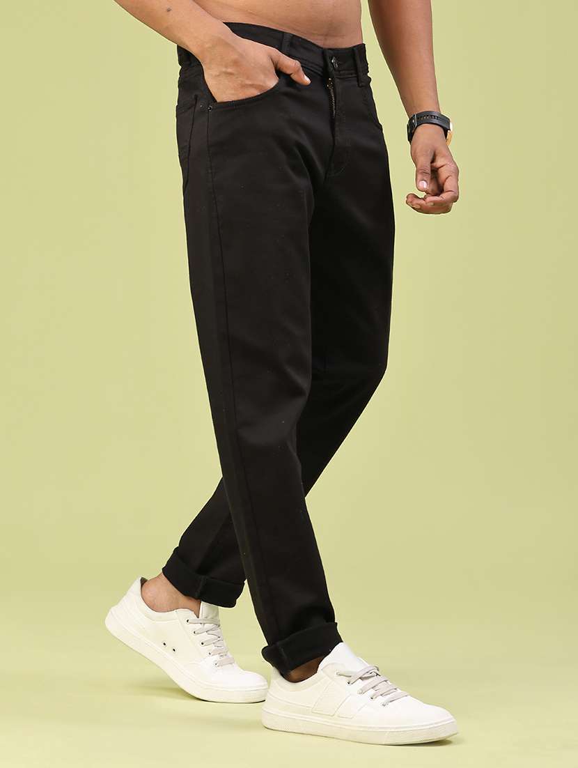 men plain mid rise full length jeans - 22311896 -  Standard Image - 3