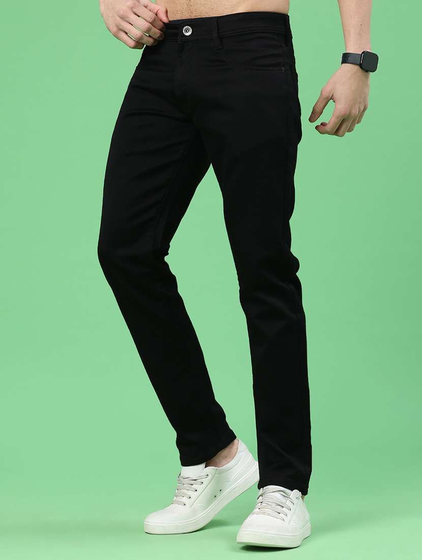 men plain mid rise full length jeans - 22311897 -  Standard Image - 3