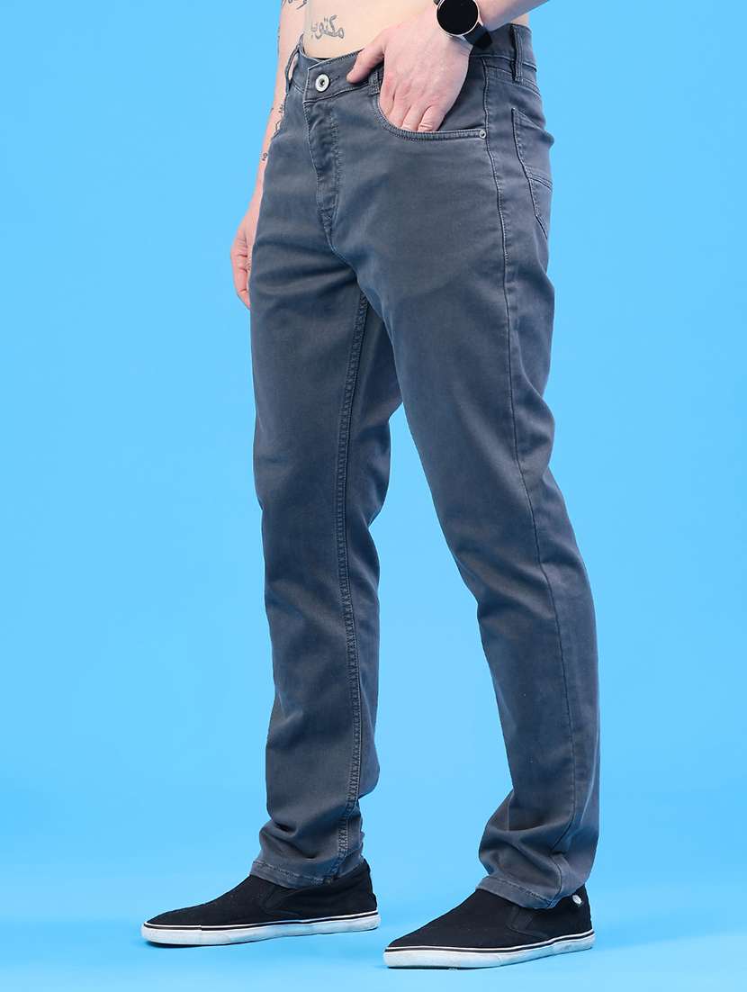 men plain mid rise full length jeans - 22311900 -  Standard Image - 3