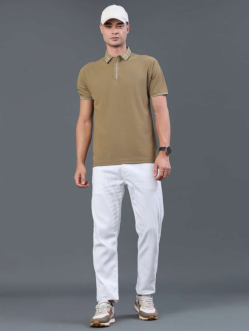 Men Solid Short Sleeve Regular Fit Polo T-shirt - 22311950 -  Standard Image - 5