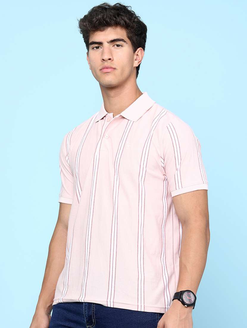 men striped short sleeve regular fit polo t-shirt - 22311951 -  Standard Image - 3