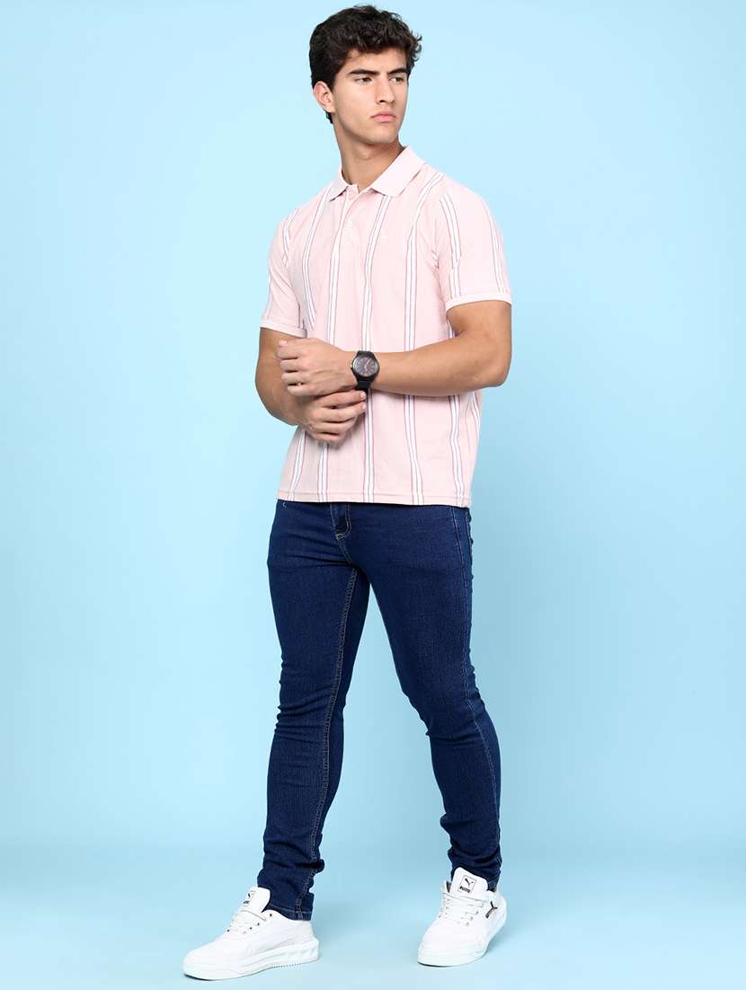 men striped short sleeve regular fit polo t-shirt - 22311951 -  Standard Image - 5