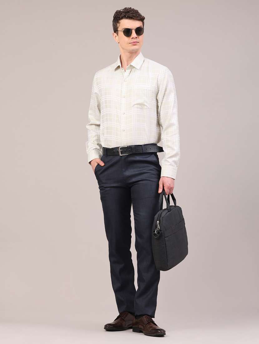 men checkered long sleeve slim fit formal shirt - 22312035 -  Standard Image - 5